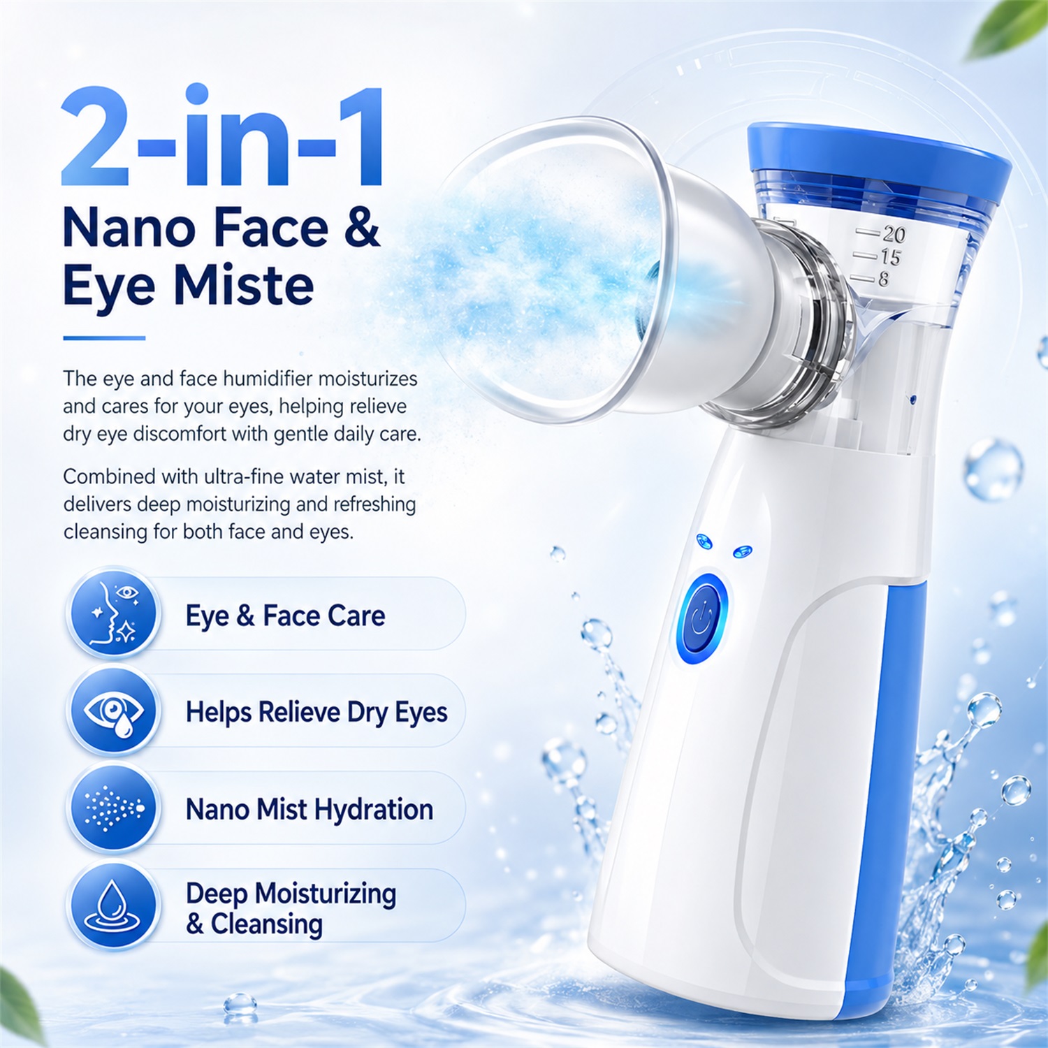 Facial Steamer Nano - Nano Vaporizador Facial Portátil, Humidificador Hidratante,